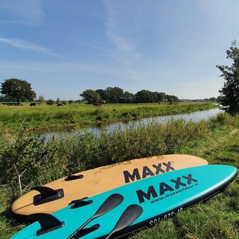 Maxxoutdoor SUP Board Ladoga Blue & Wood Edition - Complete Set - Inclusief Elektrische Pomp - 320cm 