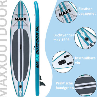 SUP Board Maxxoutdoor Viper - Kajak Edition - Opblaasbaar - 300 x 78 x 15 cm